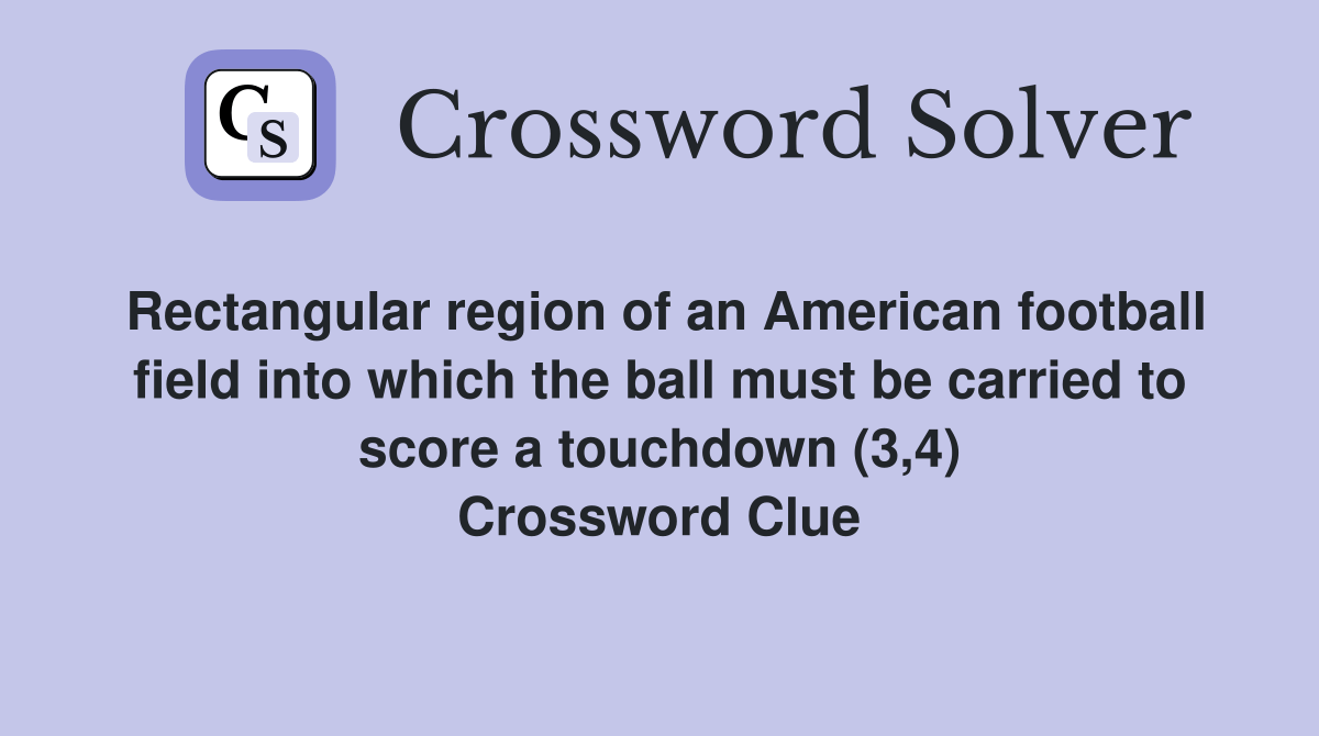 Rectangular region of an American football field into which the ball